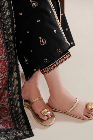 GARNET-3PC LAWN EMBROIDERED SHIRT WITH MONARK PRINT DUPATTA AND EMB TROUSER-BIC-3532