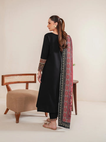 GARNET-3PC LAWN EMBROIDERED SHIRT WITH MONARK PRINT DUPATTA AND EMB TROUSER-BIC-3532