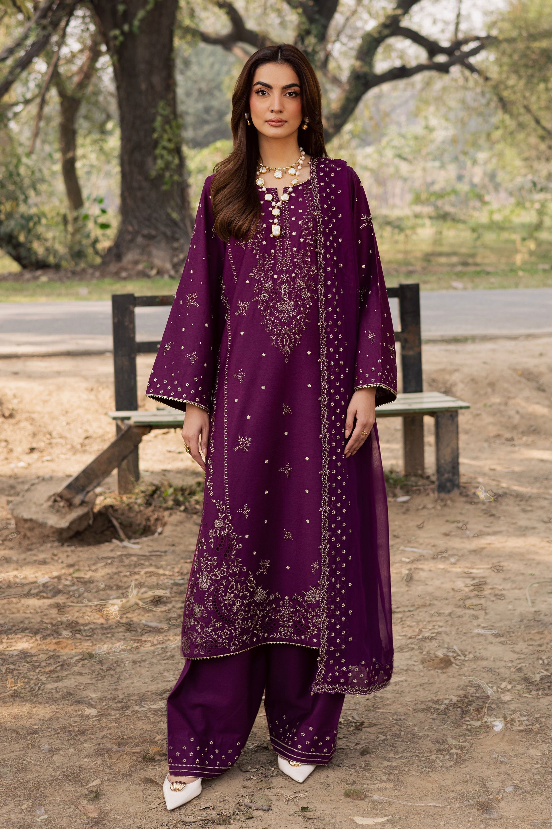 BATIK-3PC LAWN EMBROIDERED SHIRT WITH CHIFFON EMBROIDERED DUPATTA AND TROUSER-BIC-4834