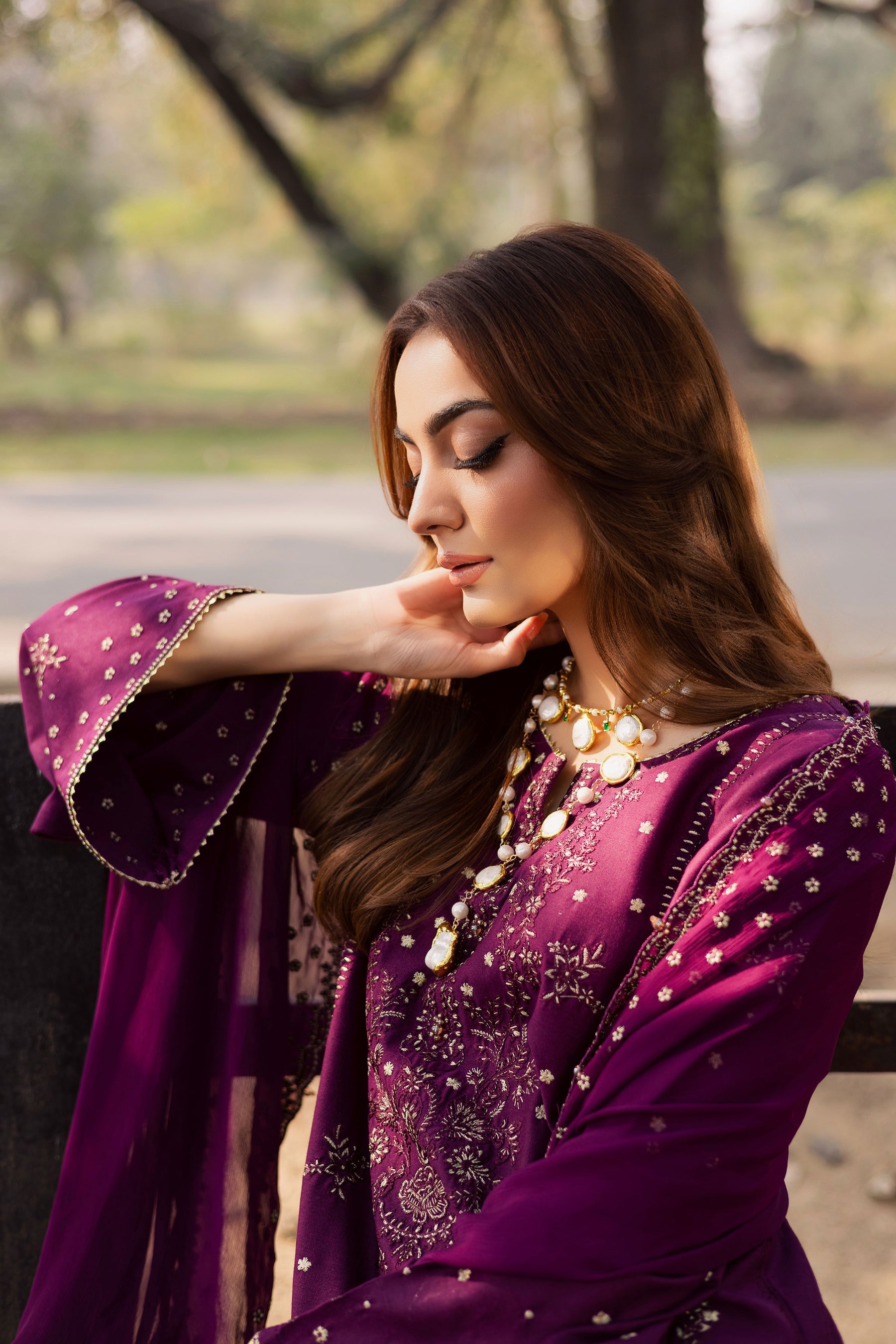 BATIK-3PC LAWN EMBROIDERED SHIRT WITH CHIFFON EMBROIDERED DUPATTA AND TROUSER-BIC-4834