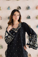 BATIK-2PIECE DHANAK EMBROIDERED SHIRT WITH DHANAK EMB SLEEVES-BIC-15010