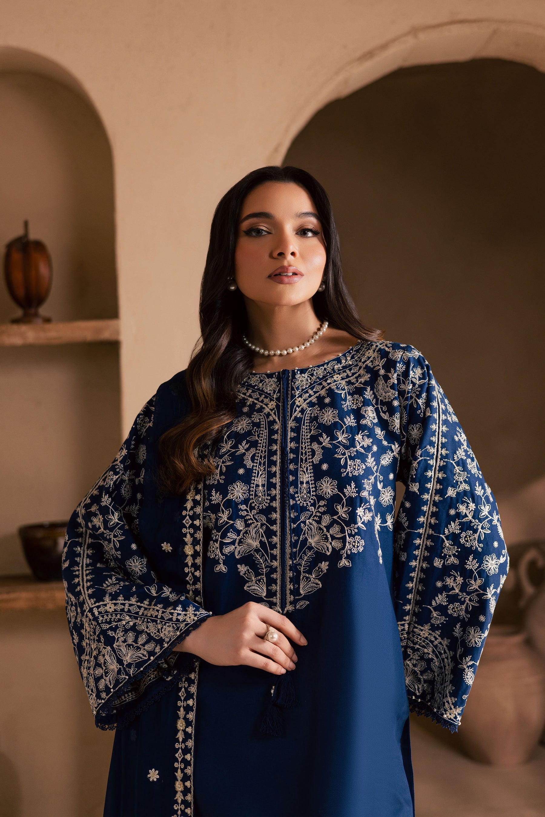 BATIK-3PC LAWN EMBROIDERED SHIRT WITH CHIFFOON EMBROIDERED DUPATTA AND EMB TROUSER-BIC-4621