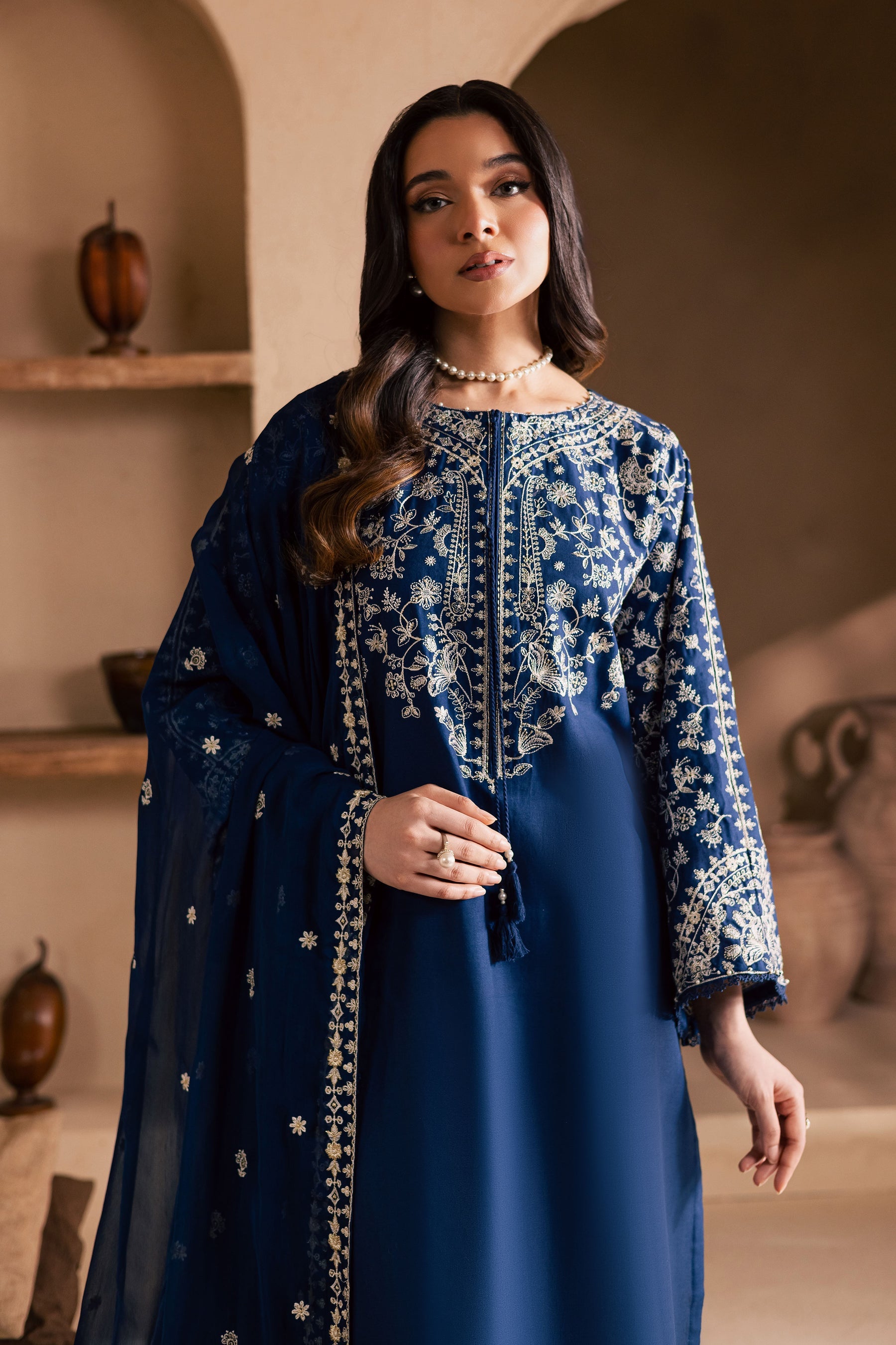 BATIK-3PC LAWN EMBROIDERED SHIRT WITH CHIFFOON EMBROIDERED DUPATTA AND EMB TROUSER-BIC-4621