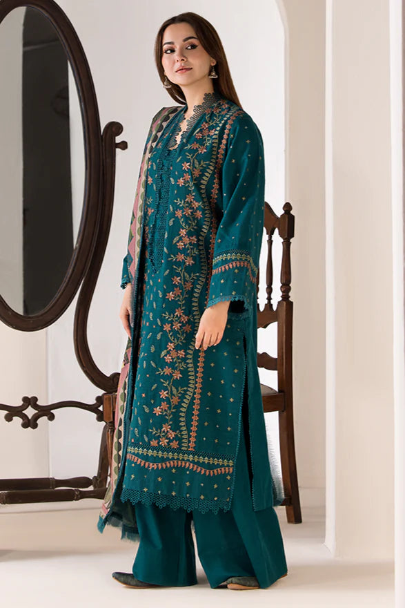 SOBIA NAZIR-3PC LAWN EMBROIDERED SHIRT WITH CHIFON PRINTED DUPATTA AND TROUSER-BIC-4530