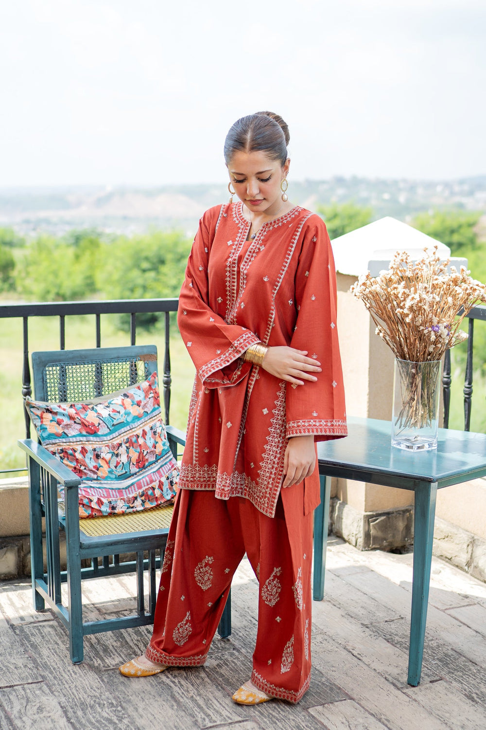 URGE-2PIECE LAWN EMBROIDERED SHIRT WITH LAWN EMBROIDERED TROUSER-BIC-244
