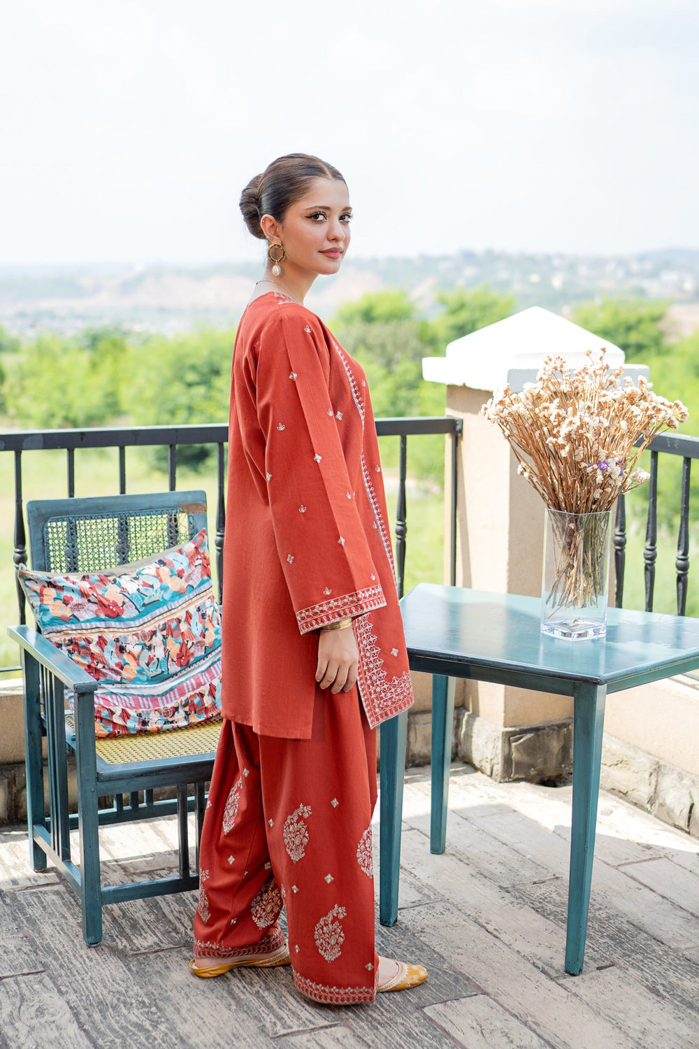 URGE-2PIECE LAWN EMBROIDERED SHIRT WITH LAWN EMBROIDERED TROUSER-BIC-244