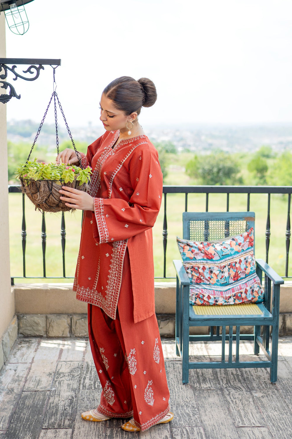 URGE-2PIECE LAWN EMBROIDERED SHIRT WITH LAWN EMBROIDERED TROUSER-BIC-244