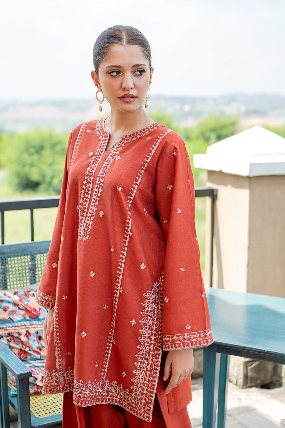 URGE-2PIECE LAWN EMBROIDERED SHIRT WITH LAWN EMBROIDERED TROUSER-BIC-244