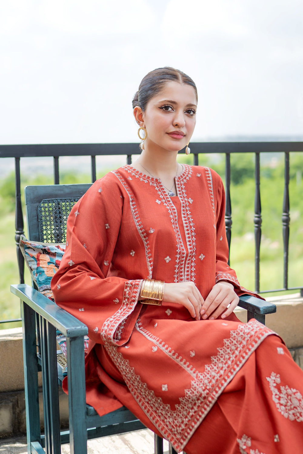URGE-2PIECE LAWN EMBROIDERED SHIRT WITH LAWN EMBROIDERED TROUSER-BIC-244