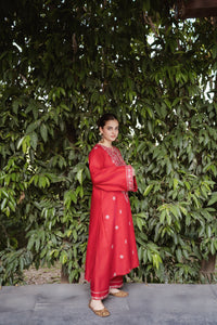 URGE-2PC DHANAK EMBROIDRED SHIRT WITH AND EMBROIDRED TROUSER-BIC-3331