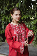 URGE-2PC DHANAK EMBROIDRED SHIRT WITH AND EMBROIDRED TROUSER-BIC-3331