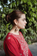 URGE-2PC DHANAK EMBROIDRED SHIRT WITH AND EMBROIDRED TROUSER-BIC-3331