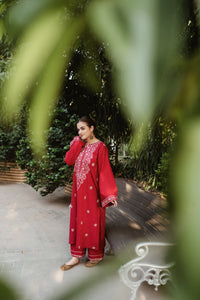 URGE-2PC DHANAK EMBROIDRED SHIRT WITH AND EMBROIDRED TROUSER-BIC-3331