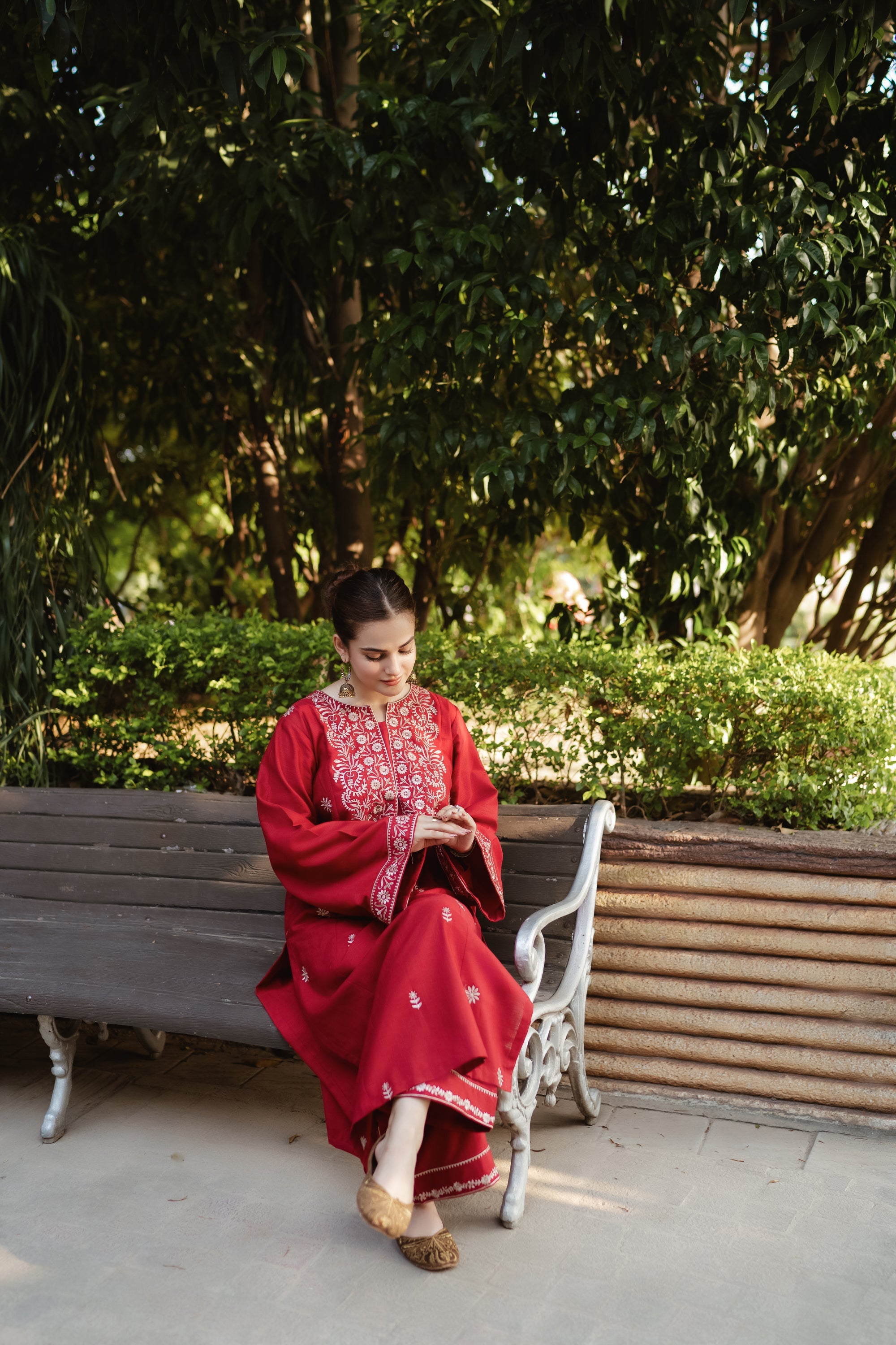 URGE-2PC DHANAK EMBROIDRED SHIRT WITH AND EMBROIDRED TROUSER-BIC-3331