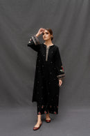 URGE-3PC DHANAK EMBROIDERED SHIRT WITH COUTRAI PRINTED SHAWL AND EMB TROUSER-BIC-4073