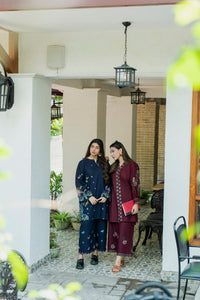 URGE-2PC DHANAK EMBROIDERED SHIRT WITH DHANAK EMBROIDRED TROUSER-BIC-136