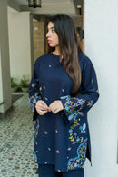 URGE-2PC DHANAK EMBROIDERED SHIRT WITH DHANAK EMBROIDRED TROUSER-BIC-136