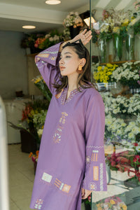 URGE-2PC DHANAK EMBROIDERED SHIRT WITH DHANAK EMBROIDRED TROUSER-BIC-137