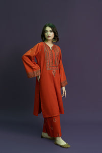 URGE-2PC DHANAK EMBROIDERED SHIRT WITH DHANAK EMBROIDERED TROUSER-BIC-3126