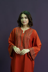 URGE-2PC DHANAK EMBROIDERED SHIRT WITH DHANAK EMBROIDERED TROUSER-BIC-3126