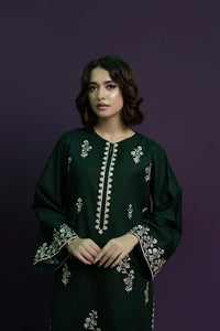URGE - 2PC DHANAK EMBROIDERED SHIRT WITH DHANAK EMBROIDERED TROUSER-BIC-3369