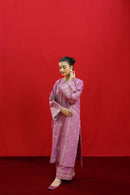 URGE-3PC KHADDAR EMBROIDRED SHIRT WITH WOOL PRINTED SHAWL & EMB TROUSER-BIC-3383