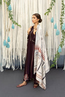 URGE-3PC DHANAK EMBROIDERY SHIRT  WITH COUTURE PRINT SHAWL DUPATTA-BIC-3202