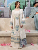 JAZMIN-3PC LAWN LASER EMBROIDERED SHIRT WITH MONARK LASER CUT EMBROIDERED READY TO WEAR DUPATTA-BIC-3650