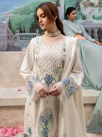 JAZMIN-3PC LAWN LASER EMBROIDERED SHIRT WITH MONARK LASER CUT EMBROIDERED READY TO WEAR DUPATTA-BIC-3650