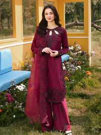 ASIM JOFA-3PC LAWN SEQUIN EMBROIDERED SHIRT WITH KHADDI NET EMB DUPATTA AND EMB TROUSER-BIC-4805
