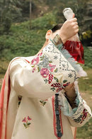ZARASHAHJAHAN- 3PC DHANK EMBROIDERED SHIRT WITH COUTRAI WOOL SHAWL & TROUSER-BIC-4133