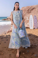 CRIMSON-3PC LAWN PRINTED EMB SHIRT WITH SILK PRINTED EMB DUPATTA AND TROUSER-BIC-026