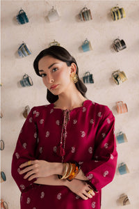 BATIK-2PIECE DHANAK EMBROIDERED SHIRT WITH DHANAK EMB SLEEVES-BIC-15009