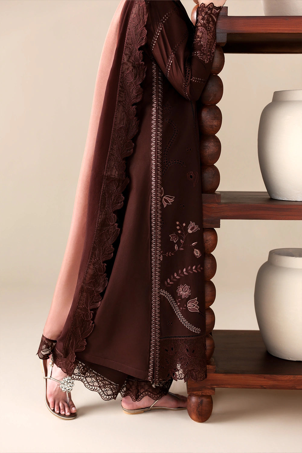 BATIK-3PC DHANAK EMBROIDERED SHIRT WITH WOOL PRINT EMBROIDERED SHAWL AND TROUSER -BIC-5176
