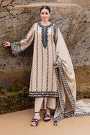 CROSS STITCH-3PC DHANAK EMBROIDERED SHIRT WITH DHANAK EMBROIDERED SHAWL AND TROUSER BIC-4337