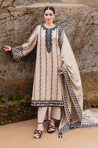 CROSS STITCH-3PC DHANAK EMBROIDERED SHIRT WITH DHANAK EMBROIDERED SHAWL AND TROUSER BIC-4337