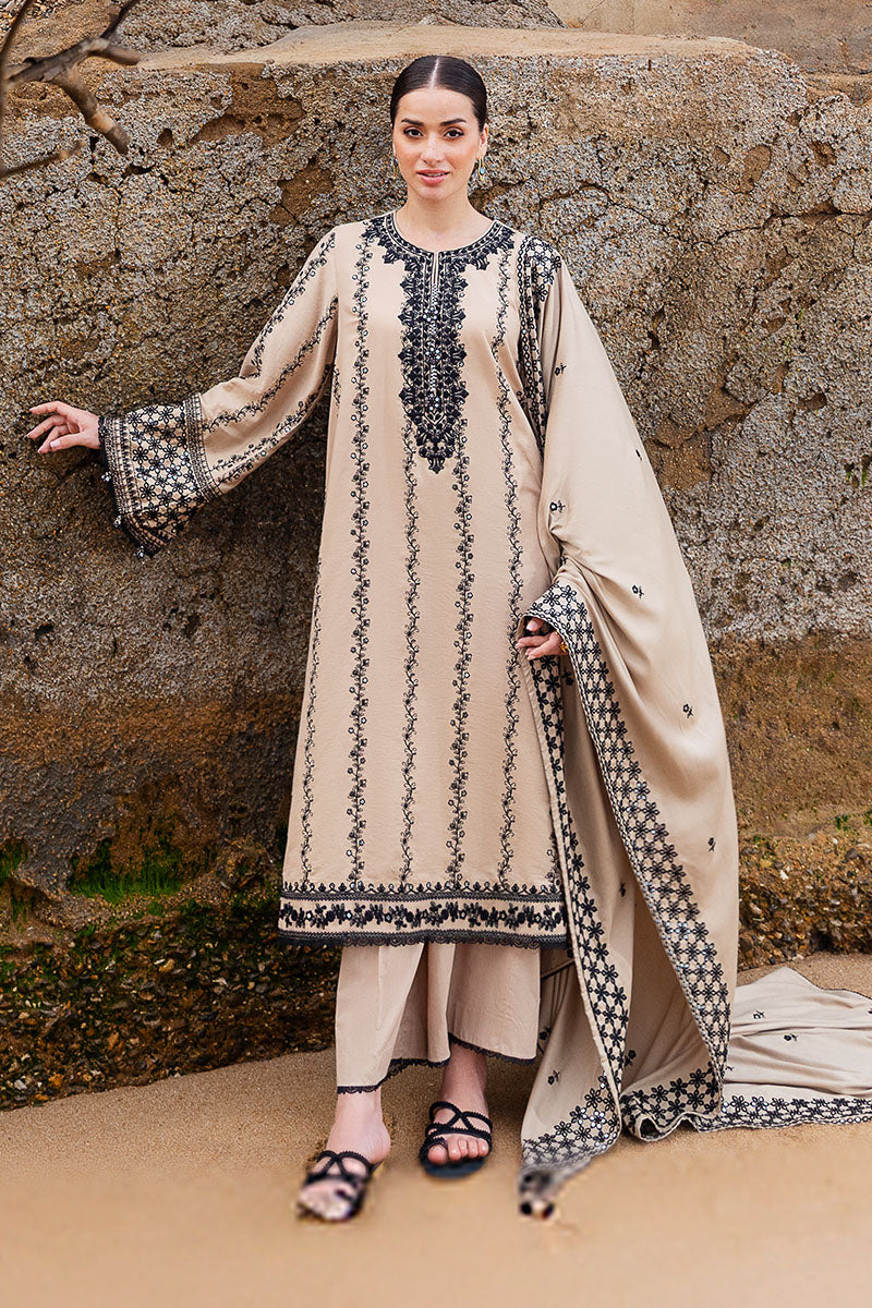 CROSS STITCH-3PC DHANAK EMBROIDERED SHIRT WITH DHANAK EMBROIDERED SHAWL AND TROUSER BIC-4337