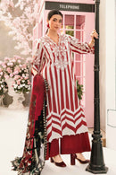 MARIA.B-3PC LAWN EMBROIDERED PRINTED SHIRT WITH CHIFFON PRINT DUPATTA AND PRINT TROUSER-BIC-2526