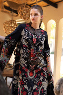 MARIA.B-3PC LAWN EMB PRINTED SHIRT WITH SILK PRINTED DUPATTA & DYED TROUSER-BIC-033