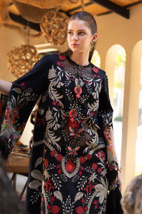 MARIA.B-3PC LAWN EMB PRINTED SHIRT WITH SILK PRINTED DUPATTA & DYED TROUSER-BIC-033