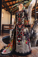MARIA.B-3PC LAWN EMB PRINTED SHIRT WITH SILK PRINTED DUPATTA & DYED TROUSER-BIC-033