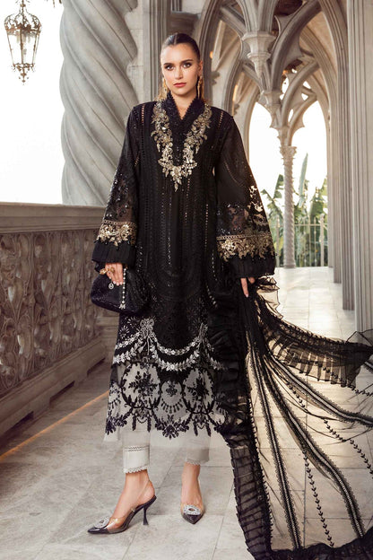 MARIA B- LAWN 3PC EMBROIDERED SHIRT WITH ORGANZA EMBROIDERED   DUPATTA WITH TROUSER -BIC- 3422