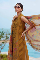 MARIA.B-3PC DHANAK EMBROIDERED SHIRT WITH COUTRAI PRINTED SHAWL AND TROUSER-BIC-5216