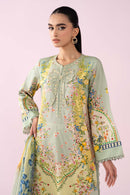 MARIA.B-3PC LAWN PRINTED EMB SHIRT WITH SILK PRINTED DUPATTA AND TROUSER-BIC-037