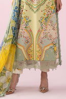 MARIA.B-3PC LAWN PRINTED EMB SHIRT WITH SILK PRINTED DUPATTA AND TROUSER-BIC-037