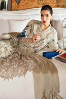 MARIA.B-3PC KHADDAR LASERWORK EMBROIDERED SHIRT WITH COURTRAI PRINTED SHAWL AND TROUSER-BIC-5192