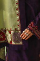 ZARA SHAHJAHAN- 3PC DHANAK EMBROIDERED SHIRT WITH DHANAK EMBROIDERED SHAWL AND EMB TROUSER-BIC-3128