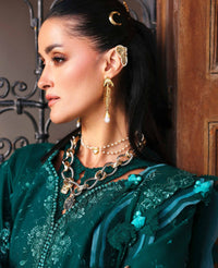 REPUBLIC WOMENSWEAR-3PC DHANAK EMBROIDERED SHIRT WITH DHANAK EMBROIDERED SHAWL AND TROUSER-BIC-5234