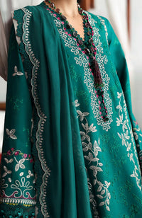 REPUBLIC WOMENSWEAR-3PC DHANAK EMBROIDERED SHIRT WITH COURTRAI PRINTED SHAWL & DHANAK TOUSER-BIC-4251