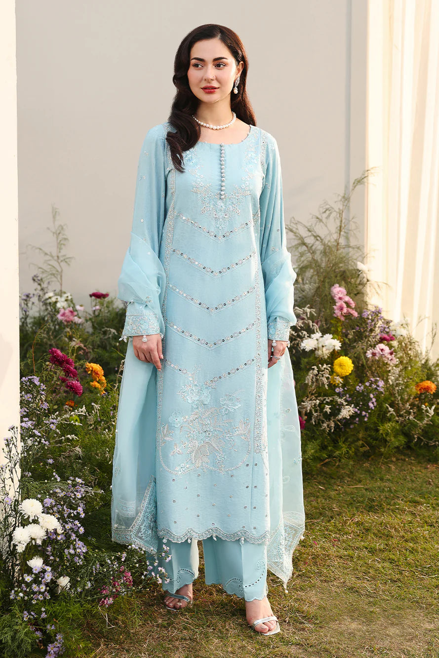 ASIM JOFA- 3PC LAWN EMBROIDERED SHIRT WITH ORGANZA EMBROIDERED DUPATTA AND TROUSER-BIC-4807